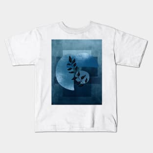 Botanical Modern Art In Blue Kids T-Shirt